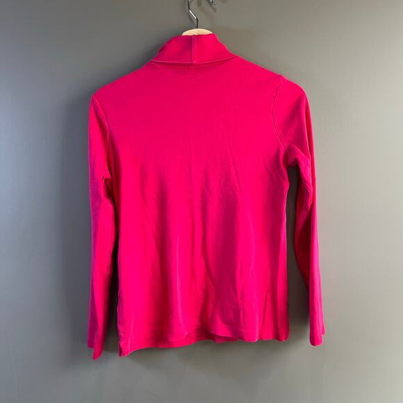 Lands’ End Pink 100% Cotton Turtleneck Shaped Fit Long sleeve Top Sz Small (6-8) - Picture 4 of 8